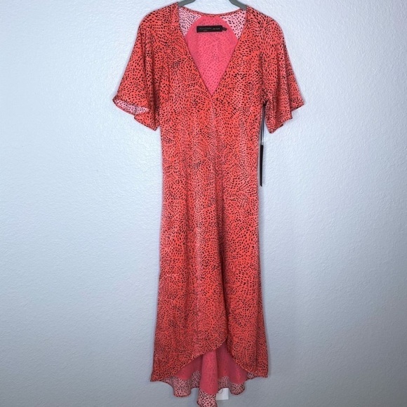 NWT HOUSE OF HARLOW 1960 x REVOLVE Alonza Hi Low Midi Dress Pink Swirl, Size XXS - Picture 9 of 11